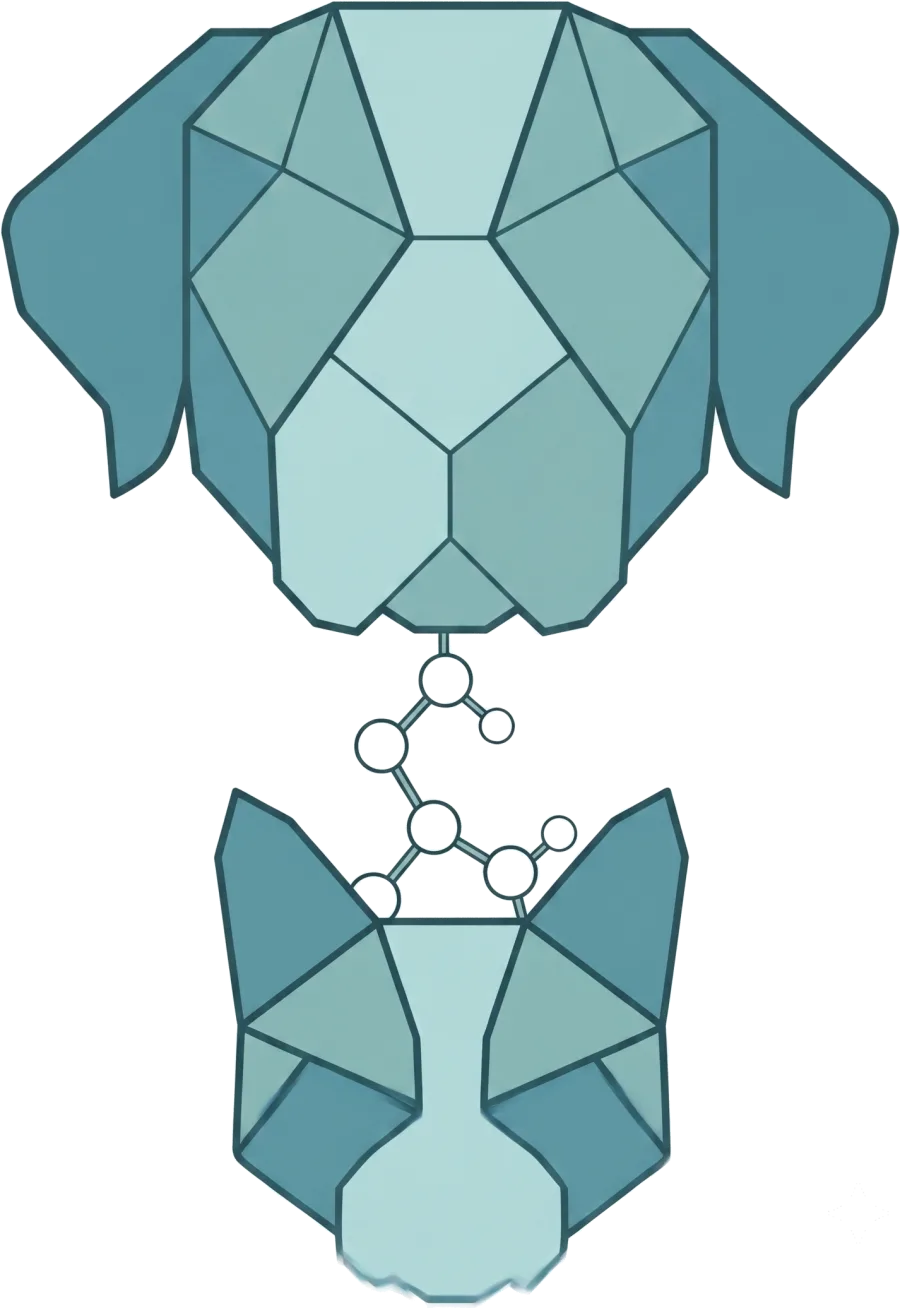 Geometric dog and cat forms connected by the MHCR-1 molecule